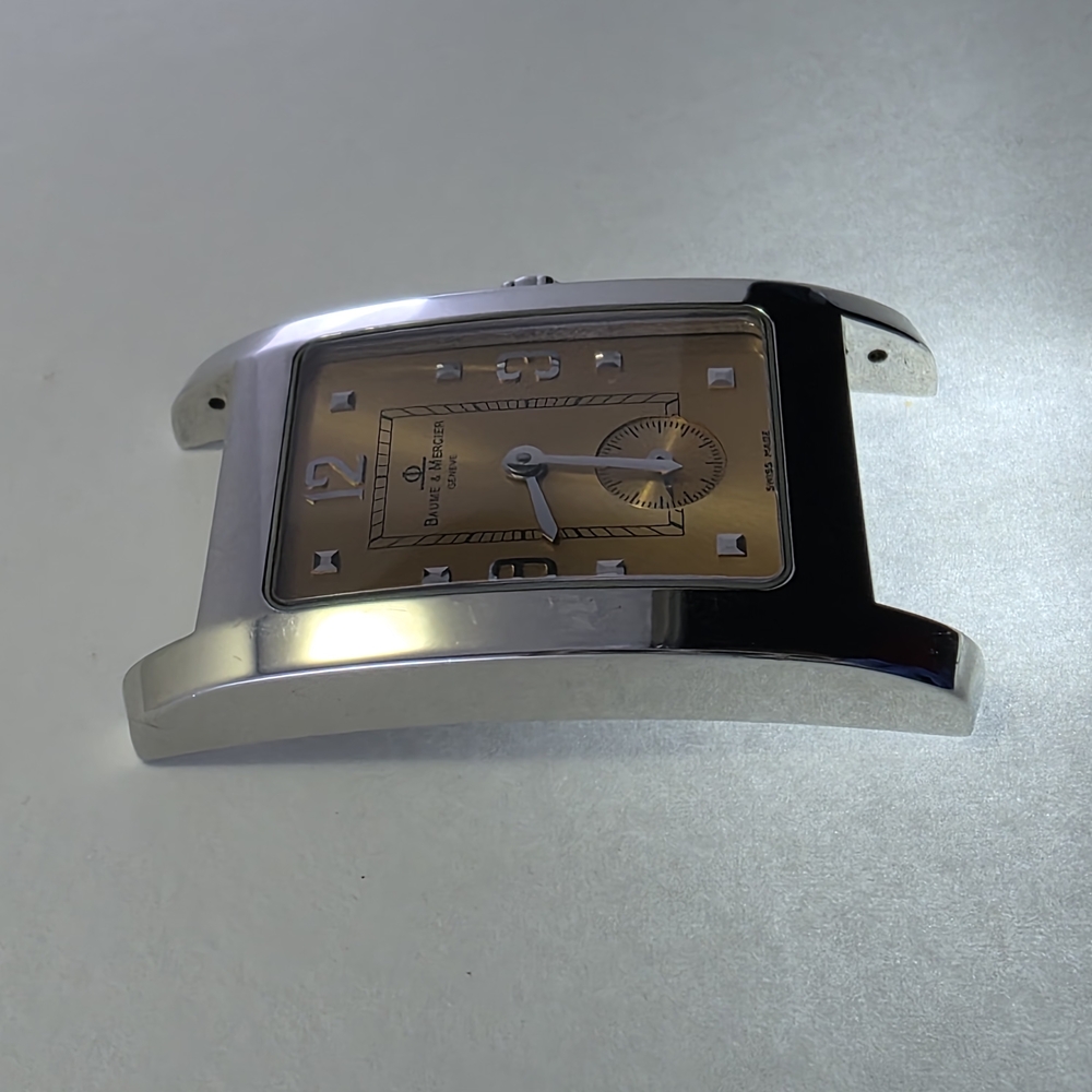 Silver and Gold Rectangular Watch - image 9
